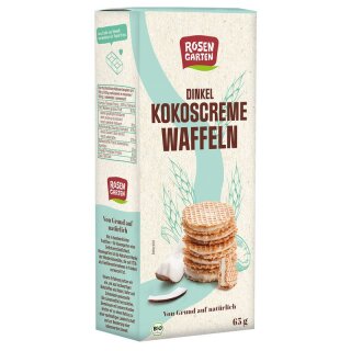Rosengarten Dinkel-Kokoscreme-Waffeln - Bio - 65g x 6  - 6er Pack VPE