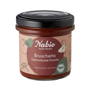 Nabio Mediterraner Aufstrich Bruschetta getrocknete Tomate - Bio - 135g x 6  - 6er Pack VPE