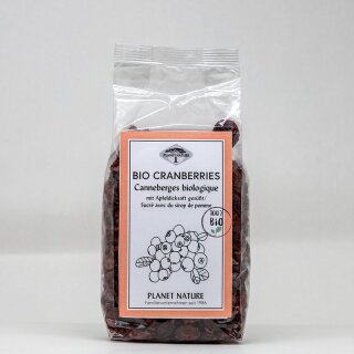 Planet Nature Cranberries mit Apfeldicksaft gesüßt - Bio - 200g x 6  - 6er Pack VPE