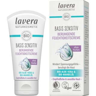 Lavera basis sensitiv Beruhigende Feuchtigkeitscreme - 50ml x 4  - 4er Pack VPE