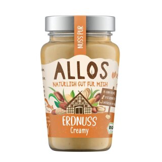 Allos Nuss Pur Erdnuss Creamy - Bio - 340g x 6  - 6er Pack VPE