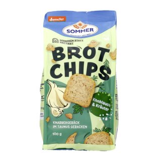 Sommer Demeter Brot Chips Knoblauch & Kräuter - Bio - 100g