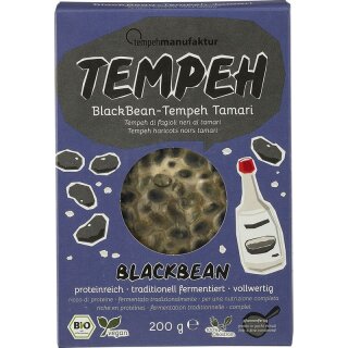 Tempehmanufaktur BlackBean-Tempeh Tamari mit bester Tamari-Sojasauce - Bio - 200g